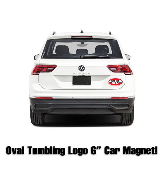 Oval Tumbling Logo Car Magnet - NEW!